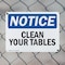 Signmission Clean Your Tables, 24 in W x Rectangle, Plastic OS-2PACK-NS-P-1824-L-10642 - alternate 8